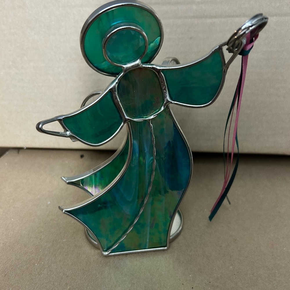 Exquisite Stained glass angel sun catcher for Christmas and more- new /like new